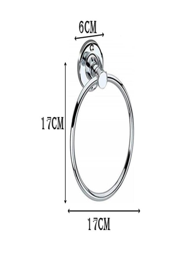 Elexa Hardware Stainless Steel Towel Ring Holder | Chrome Finish Towel Hanger for Bathroom & Kitchen | Pack of 1 - Image 4